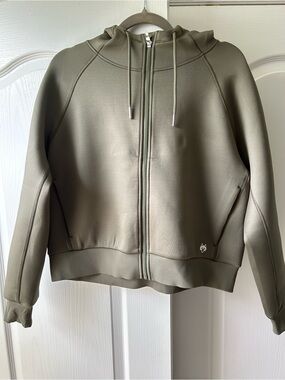Greyson Kristina Full-Zip Hoodie Midweight Cropped Athletic Hoodie Green